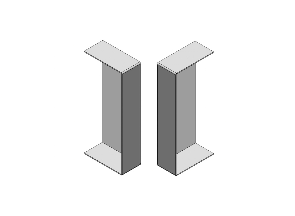 Metal pipe boxing - U shaped - Stop end