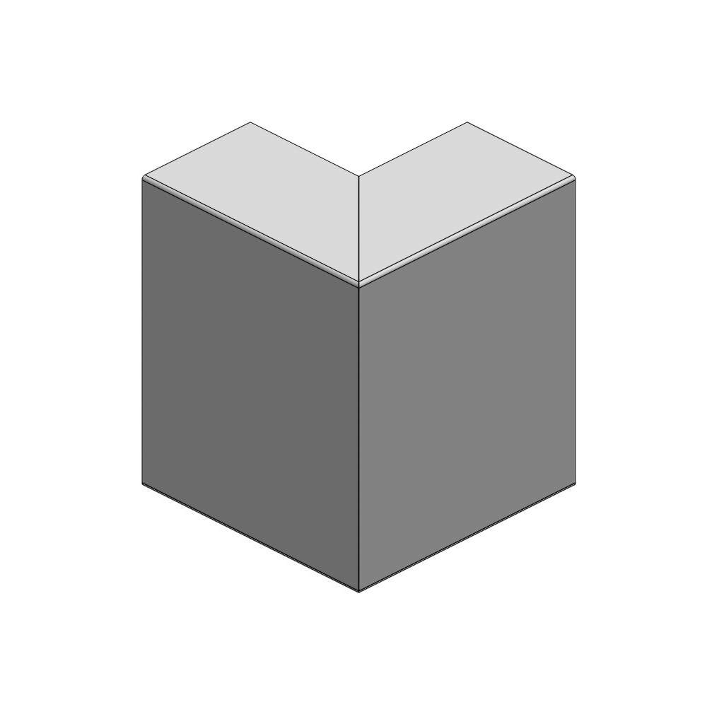 Metal pipe boxing - U shaped - External corner
